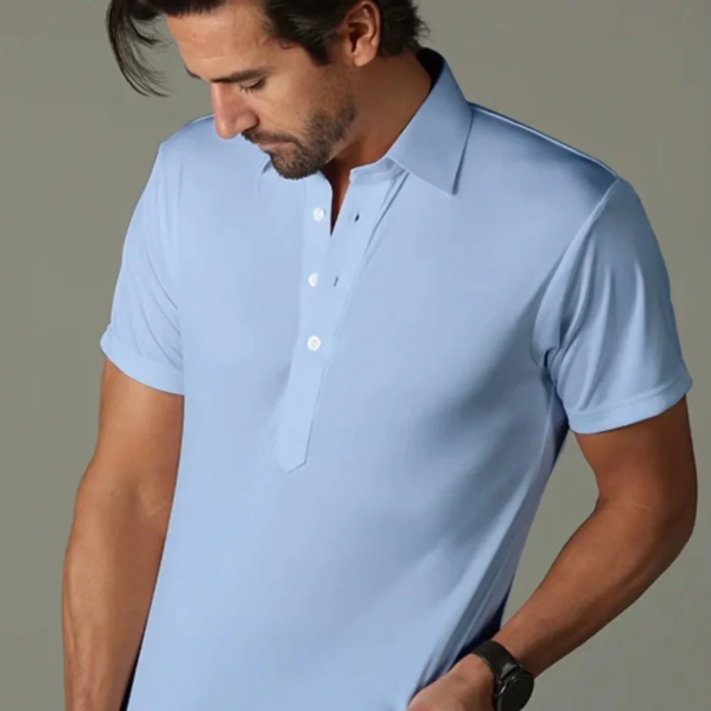 NWT Collars & Co. Sky Blue Semi-Spread Collar Polo in Size Small